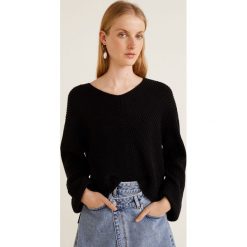 Mango - Sweter Fold. Szare swetry damskie Mango, z dzianiny, z okrągłym kołnierzem. Za 119.90 zł.