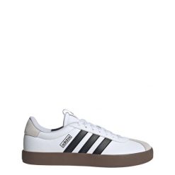 Buty VL Court 3.0. Białe obuwie sportowe damskie Adidas, bez wzorów, ze skóry, trekkingowe. Za 299.00 zł.