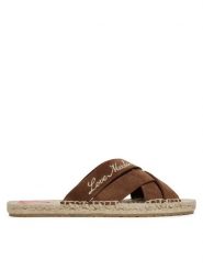 LOVE MOSCHINO Klapki JA28362G0MIG0300 Brązowy. Brązowe klapki damskie Love Moschino, bez wzorów, ze skóry, bez obcasa. Za 669.99 zł.