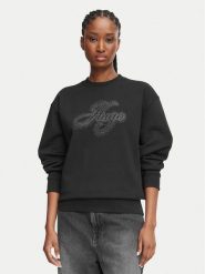HUGO Bluza Danicey 50570917 Czarny Relaxed Fit. Czarne bluzy damskie Hugo, s, bez wzorów, z bawełny, bez kaptura. Za 679.99 zł.