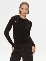 Pinko Sweter Puzzola 101929 A16Z Czarny Regular Fit. Czarne swetry damskie Pinko, xs, bez wzorów, z kaszmiru, bez kołnierzyka, bez ramiączek, bez kaptura. Za 1,489.00 zł.