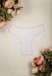 Białe Elastyczne Majtki Figi z Koronkowym Tyłem Deslan. Białe figi damskie Born2be, l, bez wzorów, z koronki. Za 4.99 zł.