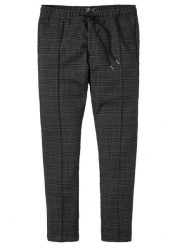 Spodnie z wygodnym pasem w talii, regular fit, z materiału o wyglądzie wełny. Szare eleganckie spodnie męskie bonprix, m, bez wzorów, z wełny. Za 149.99 zł.