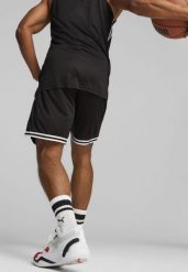 Męskie szorty do koszykówki Hoops Team PUMA Black. Czarne szorty męskie Puma, m, bez wzorów, z poliesteru, klasyczne. Za 129.99 zł.