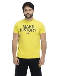 Koszulka męska z nadrukiem „Make History” Welcome Back. Zielone koszulki sportowe męskie LEONE 1947 APPAREL, l, bez wzorów, z bawełny, bez kołnierzyka, bez ramiączek, na fitness i siłownię. Za 159.98 zł.