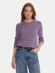 Tommy Hilfiger Sweter WW0WW40264 Fioletowy Regular Fit. Fioletowe swetry damskie Tommy Hilfiger, xxs, bez wzorów, z wełny, bez kołnierzyka, bez ramiączek, bez kaptura. Za 519.99 zł.