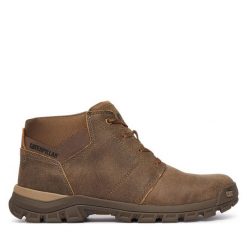Trzewiki CAT Footwear. Brązowe botki męskie CAT Footwear, bez wzorów, bez zapięcia. Za 519.99 zł.
