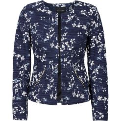 Żakiet boucle bonprix kobaltowy w kwiaty. Żakiety damskie marki bonprix. Za 179.99 zł.
