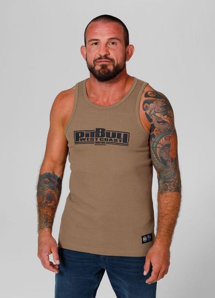 Tank męski Pitbull Top Rib Classic Boxing. Białe t-shirty męskie PITBULL, na lato, m, z aplikacjami, z bawełny, bez kołnierzyka. Za 79.99 zł.