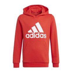 Bluza dziecięca z kapturem adidas Essentials. Białe bluzy dla chłopców Adidas, bez wzorów, bez ramiączek, z kapturem. Za 165.00 zł.