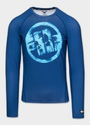 Rashguard longsleeve męski PITBULL techniczna koszulka sportowa LOGO PALMS. Brązowe koszulki sportowe męskie PITBULL, m, bez wzorów, z elastanu, bez kołnierzyka, bez ramiączek, na fitness i siłownię. Za 189.00 zł.