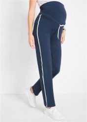 Spodnie ciążowe dresowe (2 pary). Niebieskie spodnie dresowe damskie bonprix, bez wzorów, z dresówki. Za 159.99 zł.