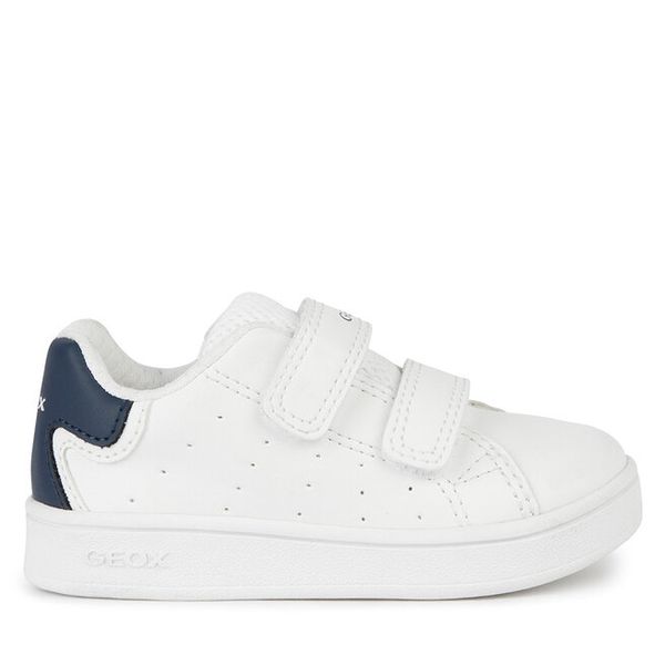 Sneakersy Geox. Białe trampki i tenisówki chłopięce Geox, bez wzorów, bez zapięcia. Za 179.99 zł.