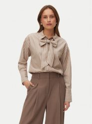 Vero Moda Koszula Islunn 10342449 Beżowy Regular Fit. Brązowe bluzki damskie Vero Moda, l, bez wzorów, z bawełny, bez kołnierzyka, bez ramiączek. Za 179.99 zł.