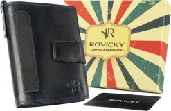 Rovicky Skórzany portfel męski w stylu retro Rovicky NoSize. Portfele męskie ROVICKY, bez wzorów. Za 168.24 zł.