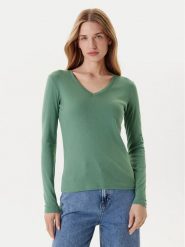 United Colors Of Benetton Bluzka 3GA2E4245 Zielony Regular Fit. Zielone bluzki damskie United Colors Of Benetton, s, bez wzorów, z bawełny, bez kołnierzyka, bez ramiączek. Za 69.99 zł.