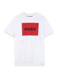HUGO T-Shirt G00572 S Biały Regular Fit. Białe t-shirty dla chłopców Hugo, bez wzorów, z bawełny, bez ramiączek. Za 139.99 zł.
