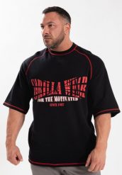 Finley Duże rozmiary Koszulka - Czarny/Czerwony. Czerwone koszulki sportowe męskie GORILLA WEAR, l, bez wzorów, z bawełny, bez kołnierzyka, bez ramiączek, na fitness i siłownię. Za 209.00 zł.