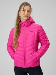 4F Kurtka z wypełnieniem syntetycznym damska - różowa XXL. Czerwone płaszcze damskie 4f, xxl, bez wzorów, z materiału, sportowe, bez kaptura. Za 269.99 zł.