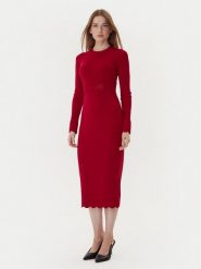 TWINSET Sukienka dzianinowa 252TP3040 Czerwony Slim Fit. Czerwone sukienki damskie Twinset, xs, bez wzorów, z dzianiny, bez kołnierzyka, bez ramiączek. Za 1,089.00 zł.