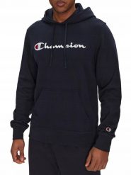 Bluza męska Champion Hooded Sweatshirt 220726. Niebieskie bluzy męskie Champion, l, z aplikacjami, z bawełny, bez kaptura. Za 200.99 zł.