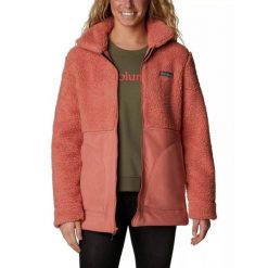 Polarowy sweter damski Columbia Winter Pass Sherpa Long Full Zip. Czerwone swetry damskie Columbia, xs, bez wzorów, z polaru, sportowe, bez kołnierzyka, bez ramiączek, bez kaptura. W wyprzedaży za 424.00 zł.