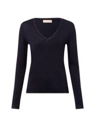 Liu Jo Collection Sweter Kobiety wiskoza niebieski, L. Niebieskie swetry damskie Liu Jo Collection, l, bez wzorów, z dzianiny, bez kołnierzyka, bez ramiączek, bez kaptura. Za 399.95 zł.