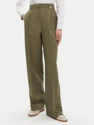 Barbour Spodnie materiałowe Ava LTR0386GN74 Zielony Wide Leg. Zielone spodnie materiałowe damskie Barbour, bez wzorów, z materiału. Za 669.99 zł.
