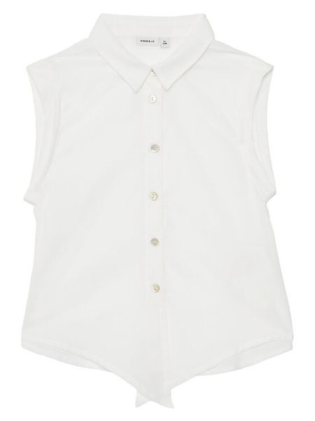 NAME IT Koszula Femma 13200603 Biały Regular Fit. Białe bluzki dla dziewczynek Name it, bez wzorów, z bawełny, bez ramiączek. Za 59.99 zł.