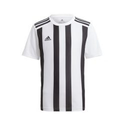 Koszulka dziecięca adidas Striped 21. Białe t-shirty dla chłopców Adidas, bez wzorów, bez ramiączek. W wyprzedaży za 87.30 zł.