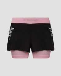 Spodenki biegowe damskie X-Bionic Twyce Race 2in1 Shorts Black Pink. Czarne szorty sportowe damskie X Bionic, l, bez wzorów, sportowe, na fitness i siłownię. Za 350.00 zł.
