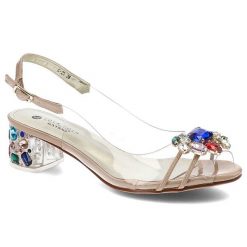 Beżowe Sandały Sca'viola Damskie Buty Na Obcasie. Brązowe klapki damskie Sca'viola, bez wzorów, eleganckie, bez obcasa, na obcasie. Za 429.00 zł.