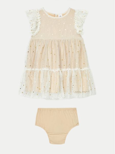 Gap Sukienka elegancka 646791-00 Écru Regular Fit. Sukienki dla dziewczynek GAP, bez wzorów, z syntetyku, eleganckie, bez ramiączek. Za 109.99 zł.