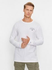 Tommy Hilfiger Longsleeve UM0UM02984 Biały Regular Fit. Białe bluzki z długim rękawem męskie Tommy Hilfiger, l, bez wzorów, z bawełny, bez kołnierzyka. Za 169.99 zł.