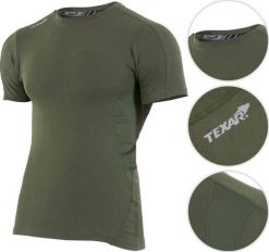 Texar Texar Koszulka T-Shirt Base Layer Olive S. Zielone t-shirty męskie Texar, m, bez wzorów, bez kołnierzyka. Za 97.00 zł.