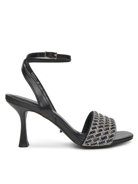 DeeZee Sandały LH24015-1 Czarny. Czarne sandały damskie DeeZee, bez wzorów, ze skóry, bez obcasa, na szpilce, bez zapięcia. Za 149.99 zł.
