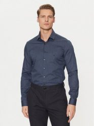 Calvin Klein Koszula K10K113844 Granatowy Slim Fit. Niebieskie koszule męskie Calvin Klein, m, bez wzorów, z bawełny, bez kołnierzyka, bez ramiączek. Za 199.99 zł.
