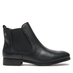 Sztyblety Pikolinos. Czarne botki damskie Pikolinos, bez obcasa, na płaskiej podeszwie, bez zapięcia. Za 489.99 zł.