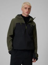 4F Kurtka przejściowa membrana 8000 męska - khaki L. Brązowe kurtki męskie 4f, l, bez wzorów, z materiału, bez kaptura. Za 349.99 zł.