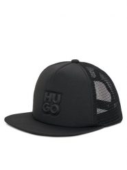 HUGO Czapka z daszkiem G00308 Czarny. Czarne czapki dla dzieci Hugo, bez wzorów, z materiału. Za 139.99 zł.