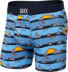 SAXX Bokserki męskie SAXX ULTRA Boxer Brief Leniwa rzeka - niebieskie S. Niebieskie bokserki męskie Saxx, m, bez wzorów. Za 110.49 zł.