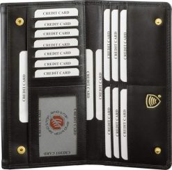 KORUMA Damski czarny portfel antyRFID - Koruma (KUK-38SNBL) Uniwersalny. Czarne portfele damskie KORUMA, bez wzorów. Za 189.99 zł.