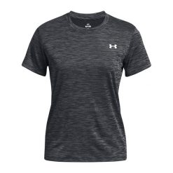 Koszulka treningowa damska Under Armour Tech Textured. Czarne obuwie sportowe damskie Under Armour, bez wzorów, na fitness i siłownię. Za 99.99 zł.