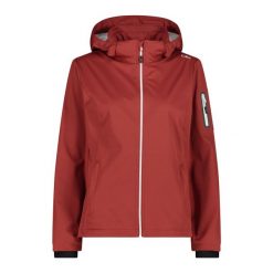 Damska kurtka turystyczna z kapturem CMP. Brązowe kurtki sportowe damskie CMP, bez wzorów, z softshellu, z kapturem, trekkingowe. Za 356.00 zł.