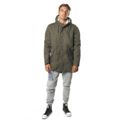 Męska parka Leone 1947 Apparel. Zielone parki męskie LEONE 1947 APPAREL, l, bez wzorów, z tkaniny, sportowe, bez kaptura. Za 328.38 zł.