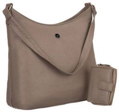 Shoperka skórzana i portfel Peterson PTN 6104-DS c.beżowa. Brązowe portfele damskie Peterson, bez wzorów, ze skóry, eleganckie, bez dodatków. Za 275.99 zł.