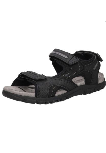 Sandały Geox Strada. Czarne sandały męskie Geox, z gumy, bez zapięcia. Za 340.00 zł.