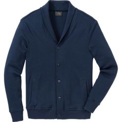 Bluza bejsbolówka dresowa ze strukturalnego materiału Regular Fit bonprix ciemnoniebieski. Bluzy męskie marki bonprix. Za 59.99 zł.