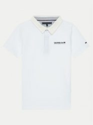 Tommy Hilfiger Polo KB0KB09332 Biały Regular Fit. Białe t-shirty dla chłopców Tommy Hilfiger, bez wzorów, z bawełny, bez ramiączek. Za 179.99 zł.