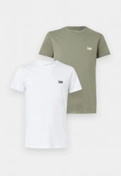 ZESTAW DWUPAK KOSZULEK LEE PACK CREW MERCANTILE GREEN WHIT 112376924. Zielone t-shirty męskie Lee, xl, bez wzorów, bez kołnierzyka. Za 129.99 zł.